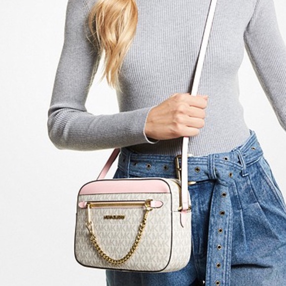 Michael Kors Jet Set Large Logo Crossbody Bag Price is fixed! - Picture 1 of 4